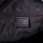 Shoulder Bag Front Zip Messenger Black Guccissima Leather