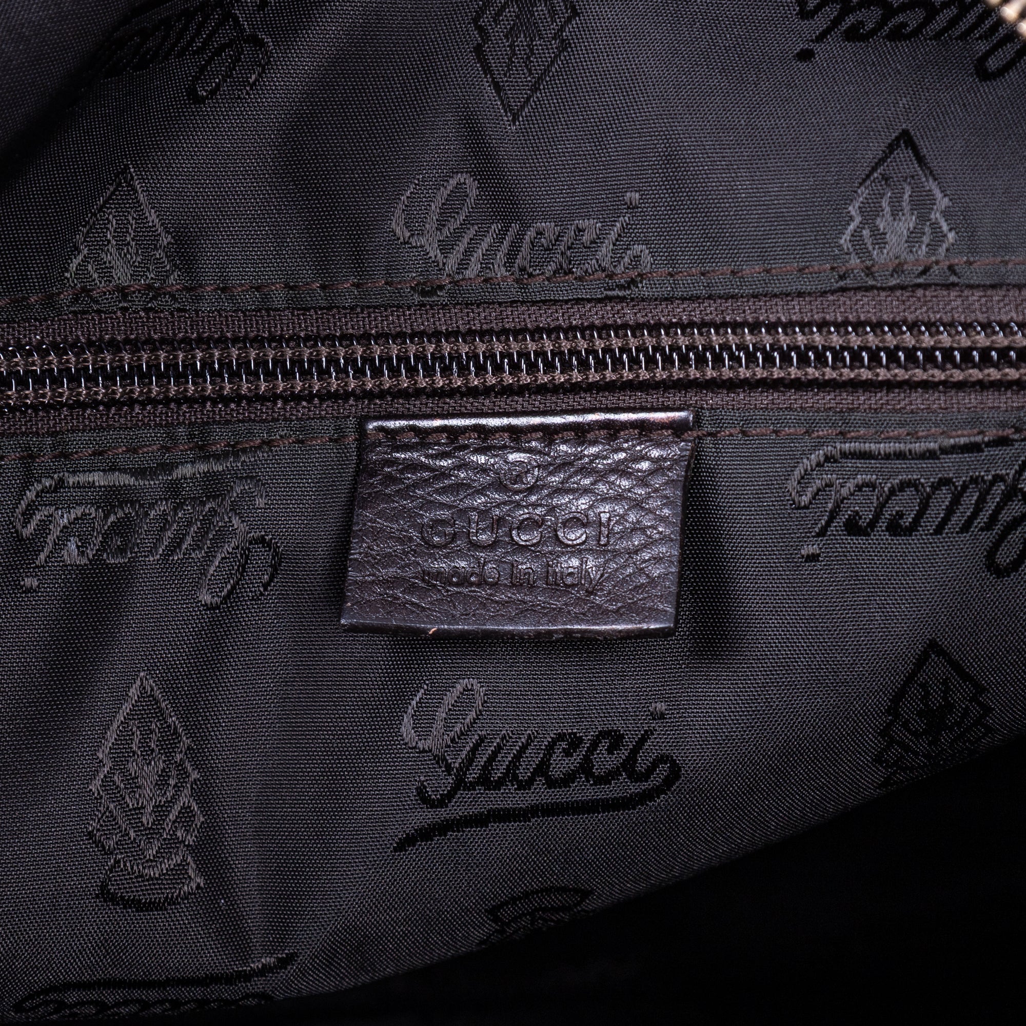 Shoulder Bag Front Zip Messenger Black Guccissima Leather