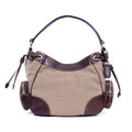 Shoulder Bag Jaquard Hobo Beige Jacquard Logo Canvas