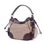 Shoulder Bag Jaquard Hobo Beige Jacquard Logo Canvas