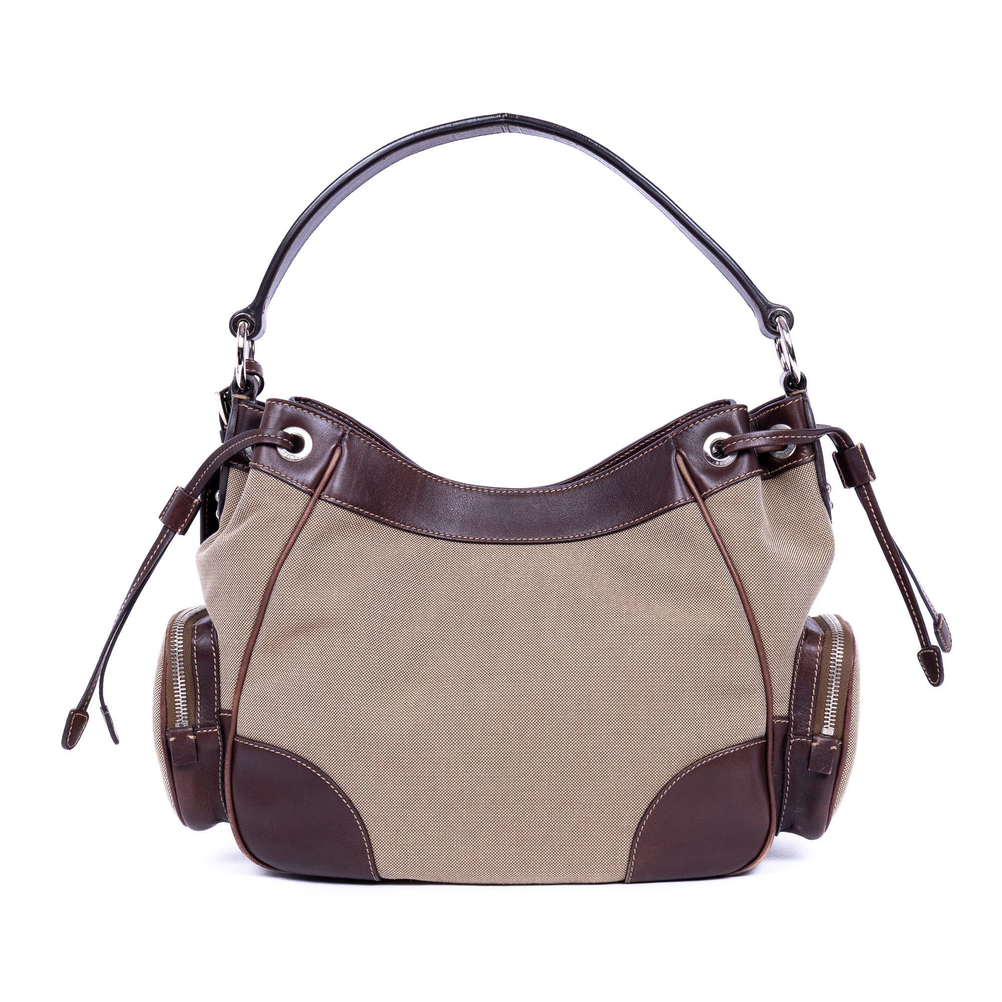 Shoulder Bag Jaquard Hobo Beige Jacquard Logo Canvas