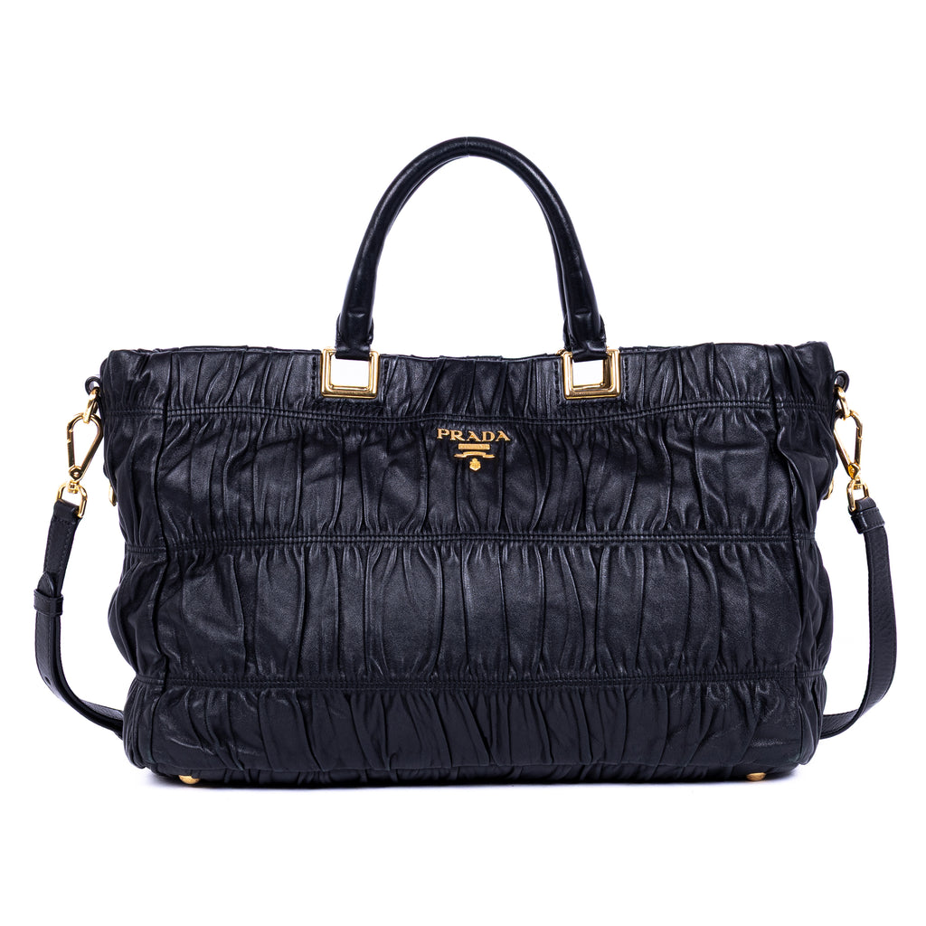 Shoulder Bag Nappa Gaufre Top Handle Black Nappa Gaufre Leather