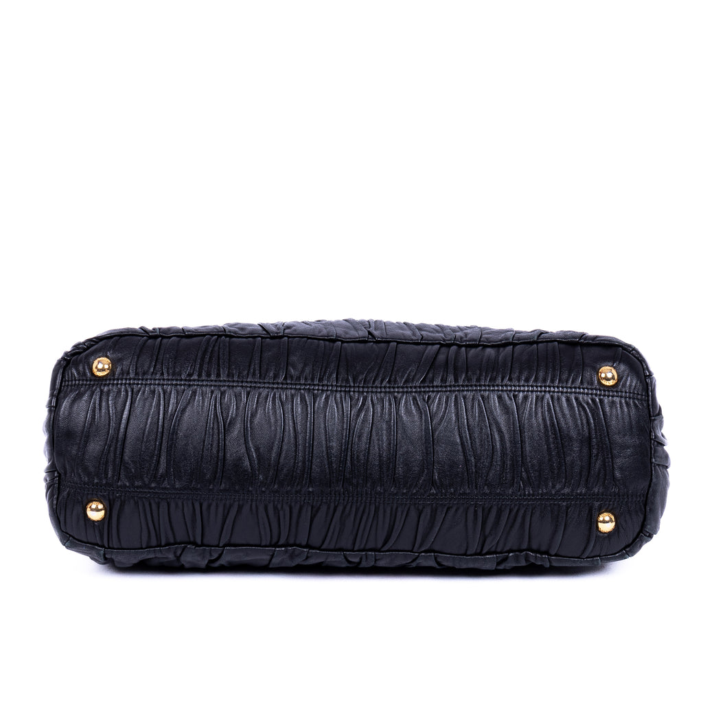 Shoulder Bag Nappa Gaufre Top Handle Black Nappa Gaufre Leather