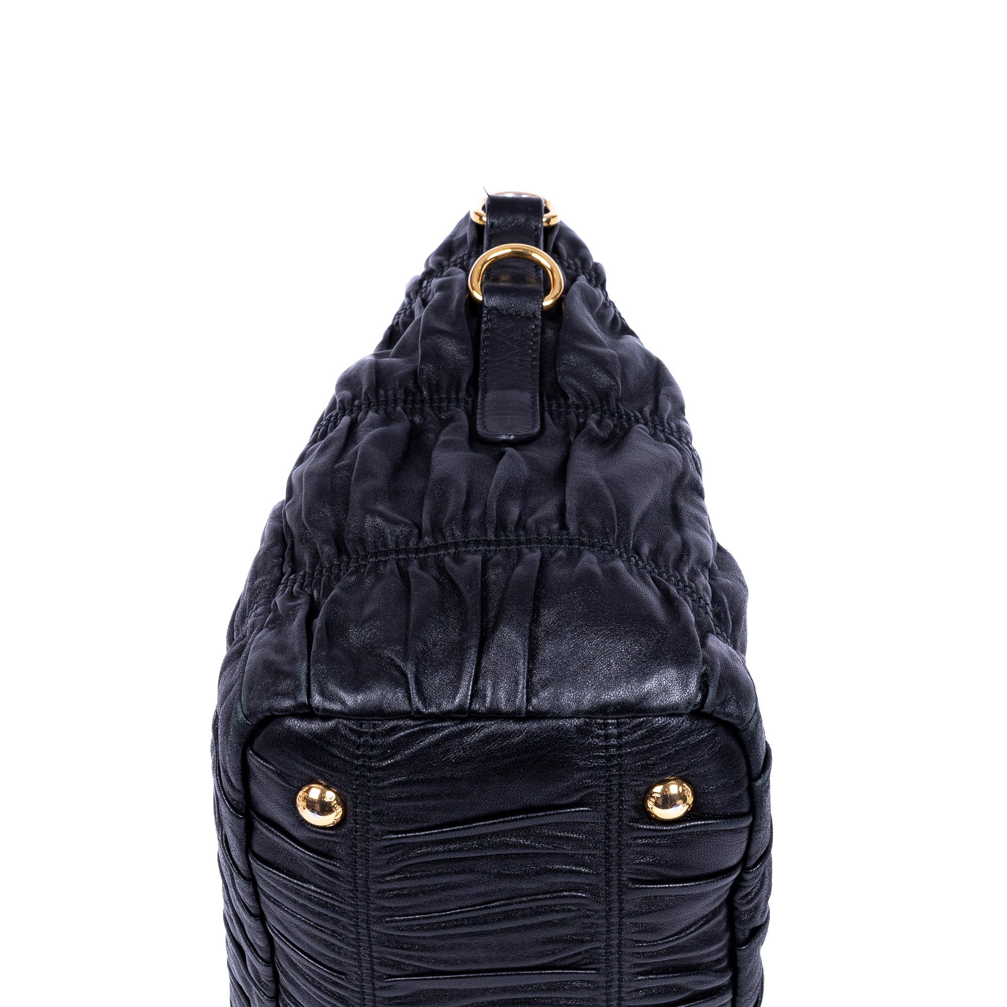 Shoulder Bag Nappa Gaufre Top Handle Black Nappa Gaufre Leather