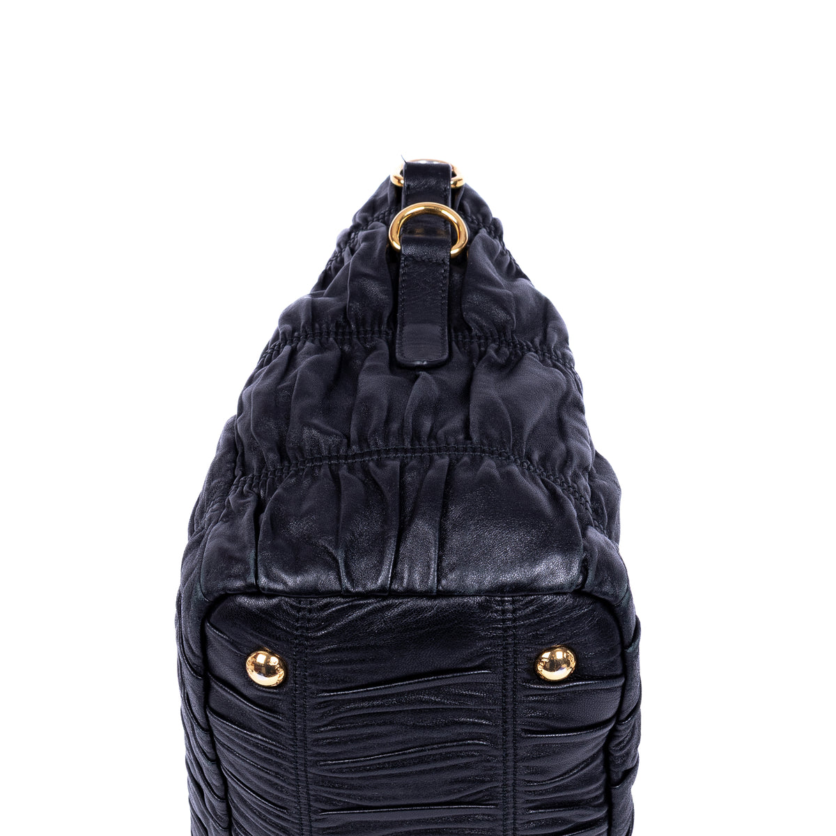 Shoulder Bag Nappa Gaufre Top Handle Black Nappa Gaufre Leather