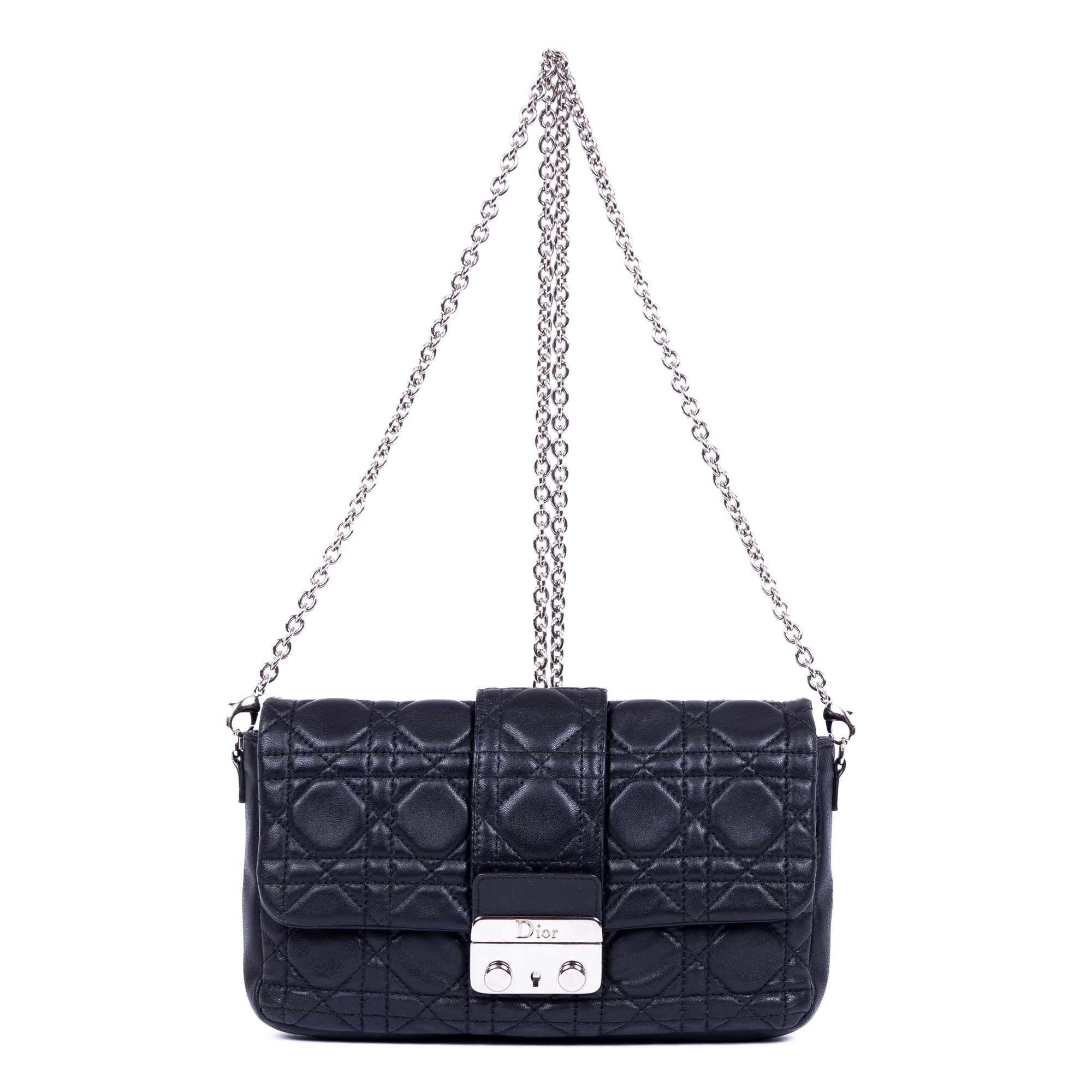 Shoulder Bag Miss Dior Navy Cannage Leather