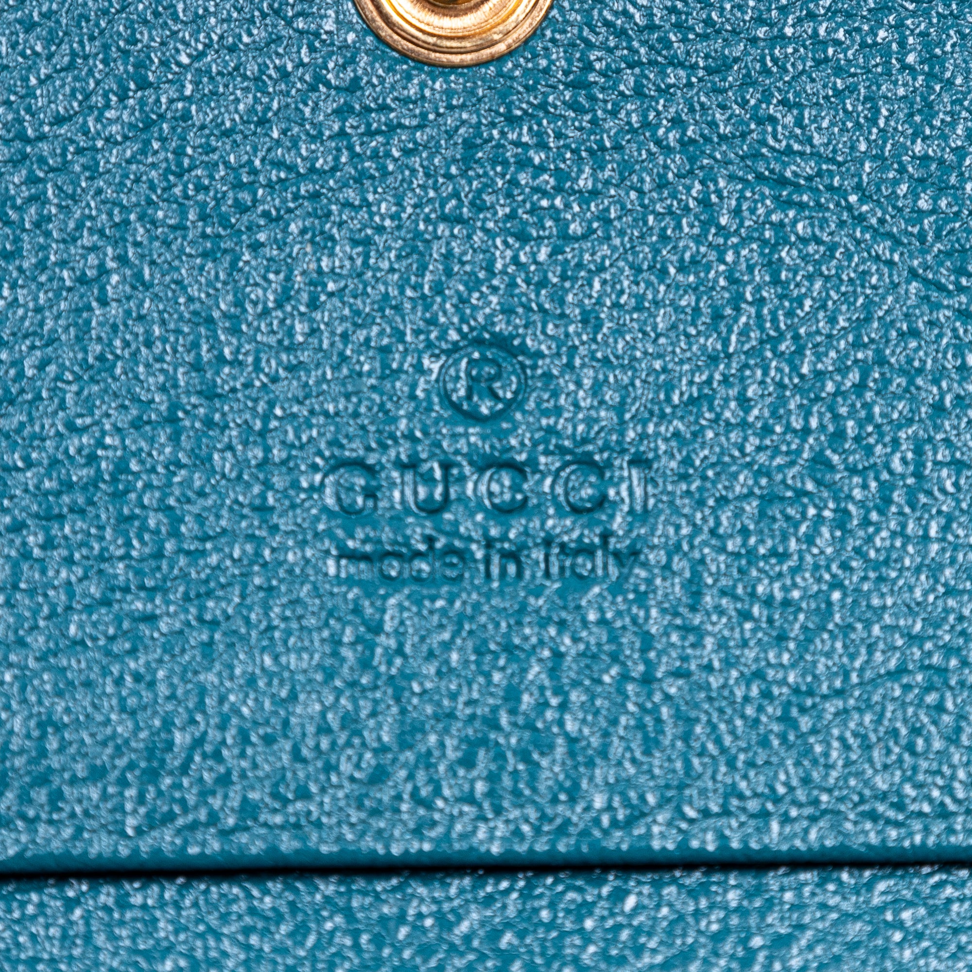 Wallet Marmont Card Case Bifold Blue Calfskin Quilted Leather
