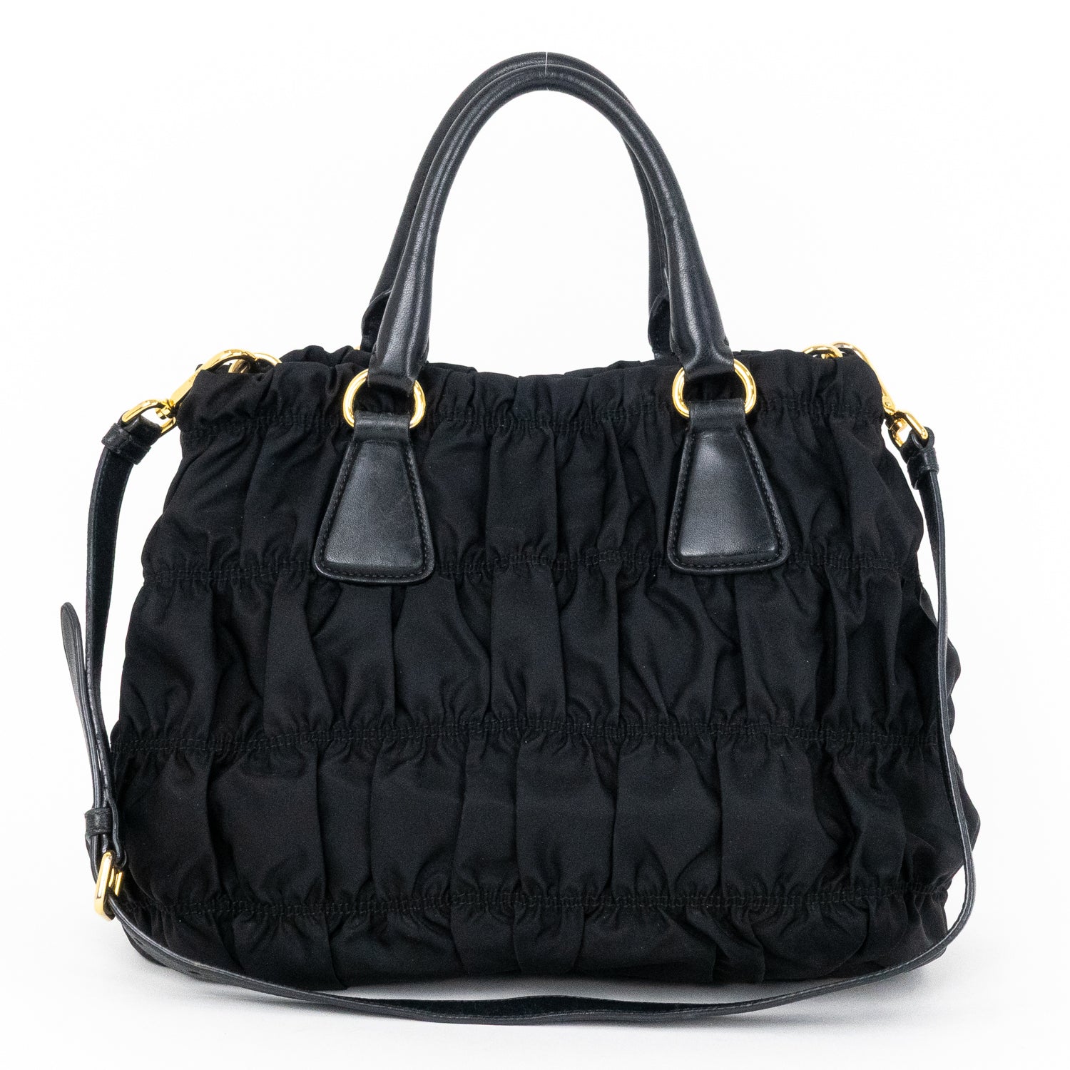 Shoulder Bag Crossbody Tote Black Tessuto Gaufre
