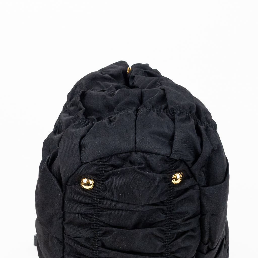 Shoulder Bag Crossbody Tote Black Tessuto Gaufre