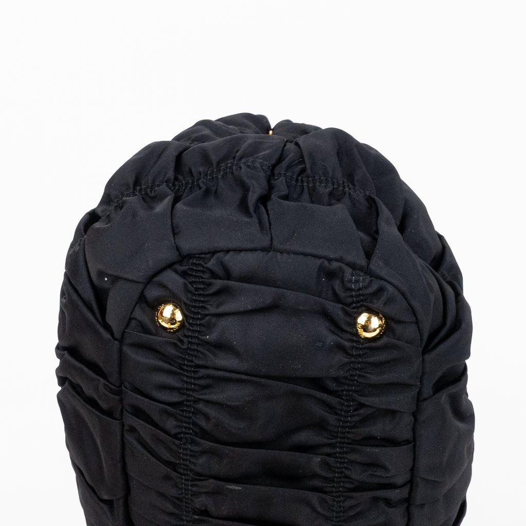 Shoulder Bag Crossbody Tote Black Tessuto Gaufre