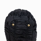 Shoulder Bag Crossbody Tote Black Tessuto Gaufre