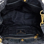 Shoulder Bag Crossbody Tote Black Tessuto Gaufre
