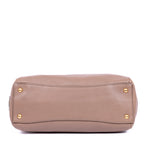 Shoulder Bag Shopping Tote Dark Beige Deerskin Leather