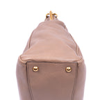Shoulder Bag Shopping Tote Dark Beige Deerskin Leather
