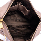 Shoulder Bag Shopping Tote Dark Beige Deerskin Leather