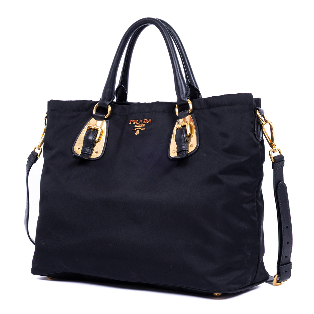 Shoulder Bag Crossbody Tote Black Tessuto Nylon Canvas