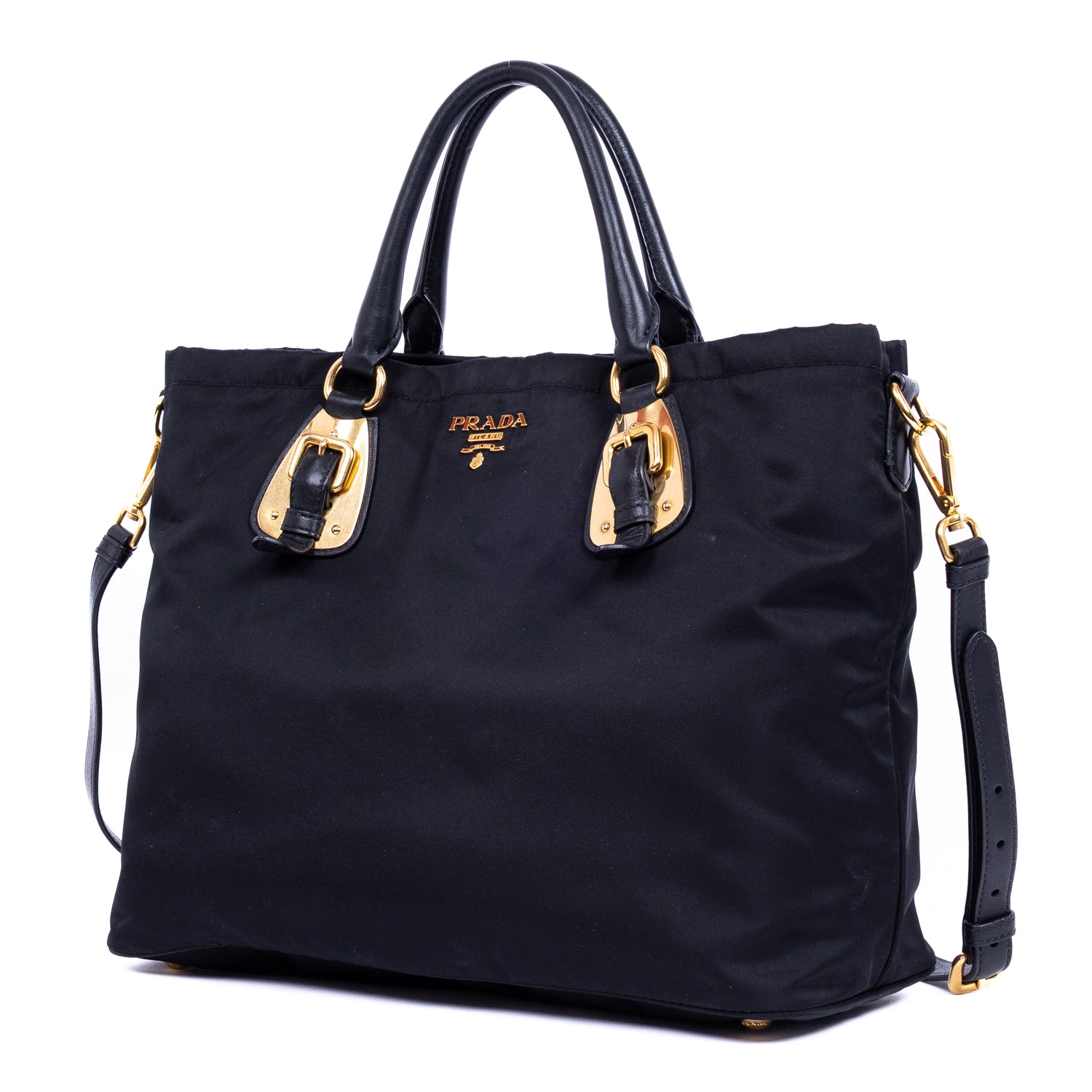 Shoulder Bag Crossbody Tote Black Tessuto Nylon Canvas
