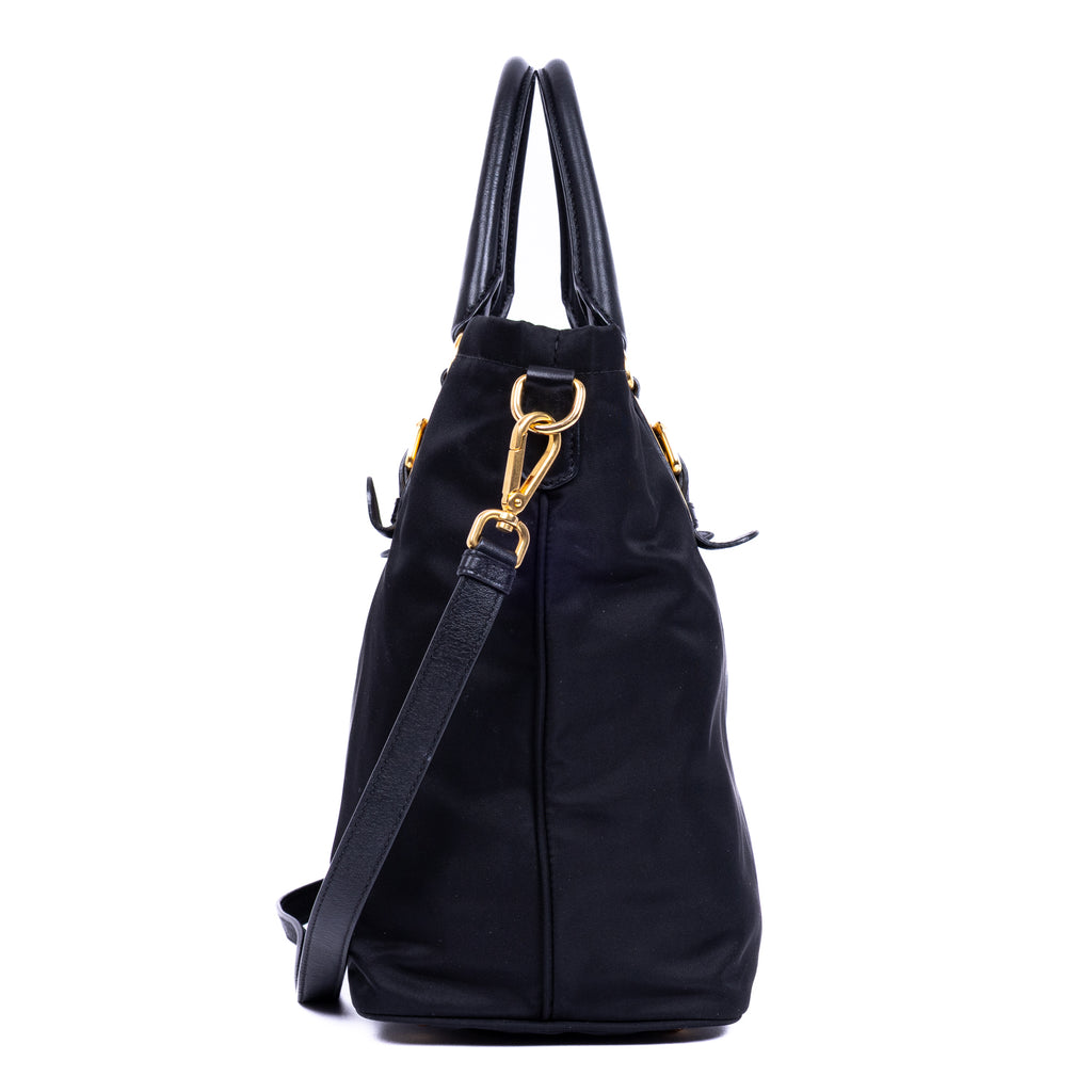 Shoulder Bag Crossbody Tote Black Tessuto Nylon Canvas
