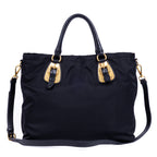Shoulder Bag Crossbody Tote Black Tessuto Nylon Canvas