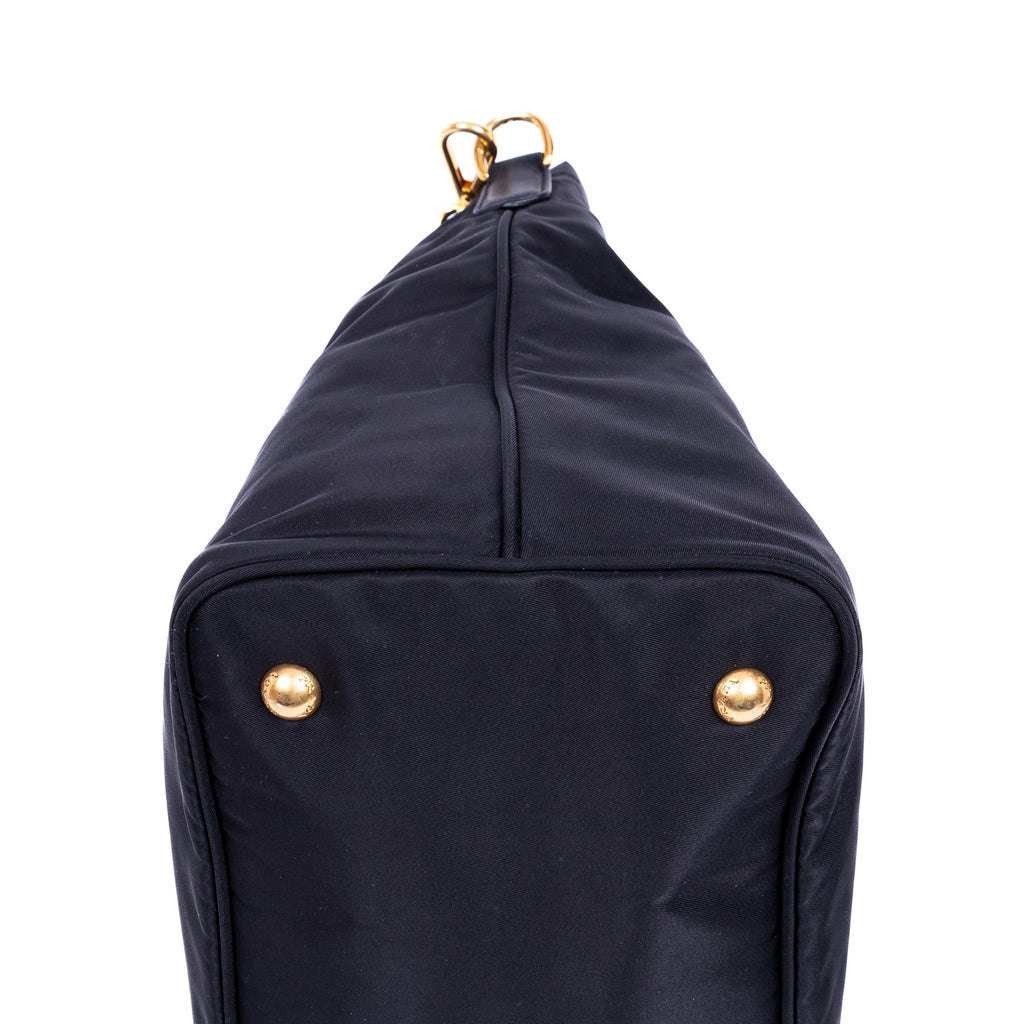 Shoulder Bag Crossbody Tote Black Tessuto Nylon Canvas