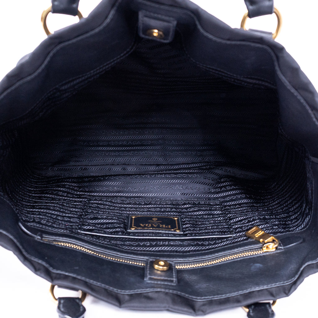 Shoulder Bag Crossbody Tote Black Tessuto Nylon Canvas