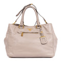 Handbag Front Zip Pocket Crossbody Tote Grey Soft Calfskin Leather