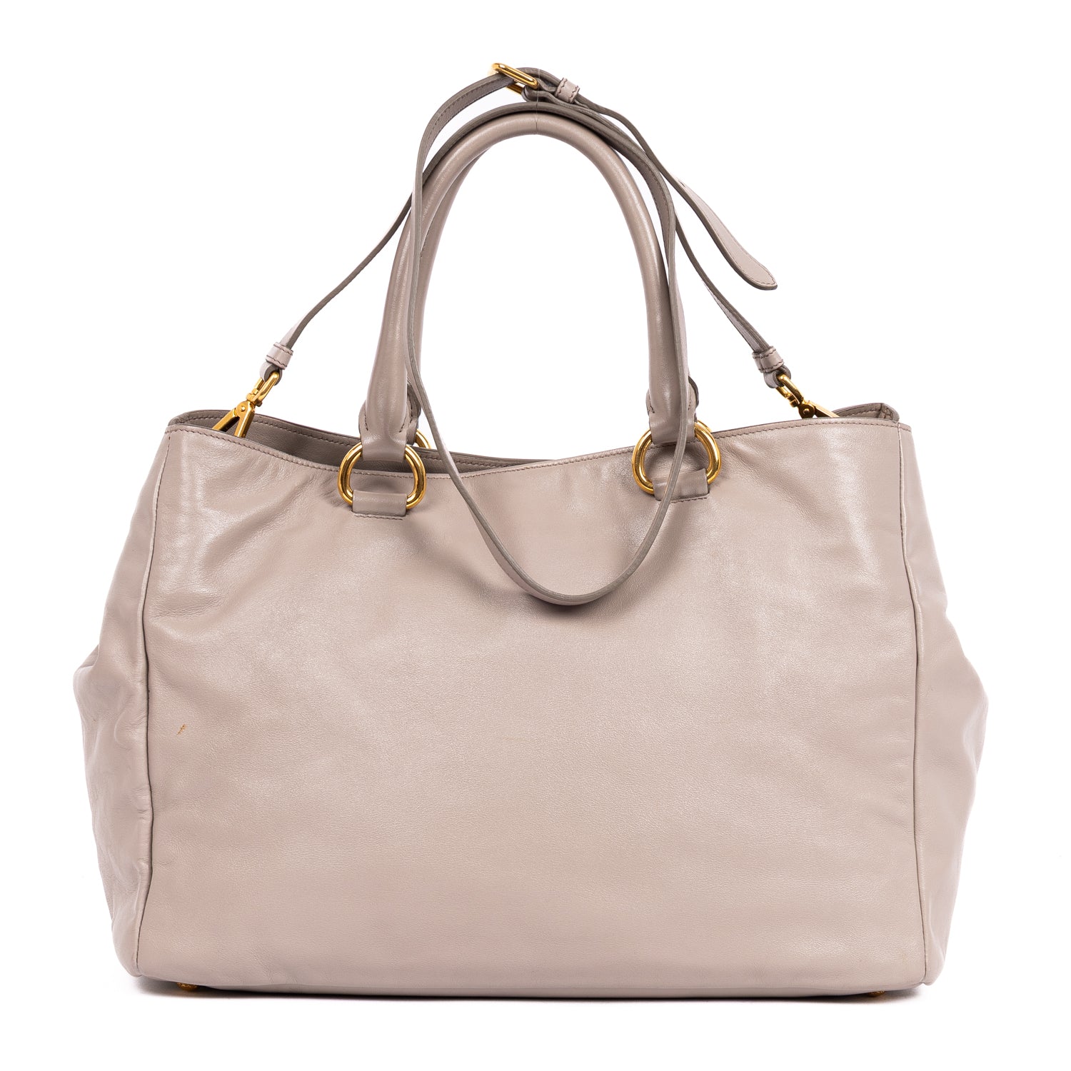 Handbag Front Zip Pocket Crossbody Tote Grey Soft Calfskin Leather