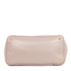 Handbag Front Zip Pocket Crossbody Tote Grey Soft Calfskin Leather