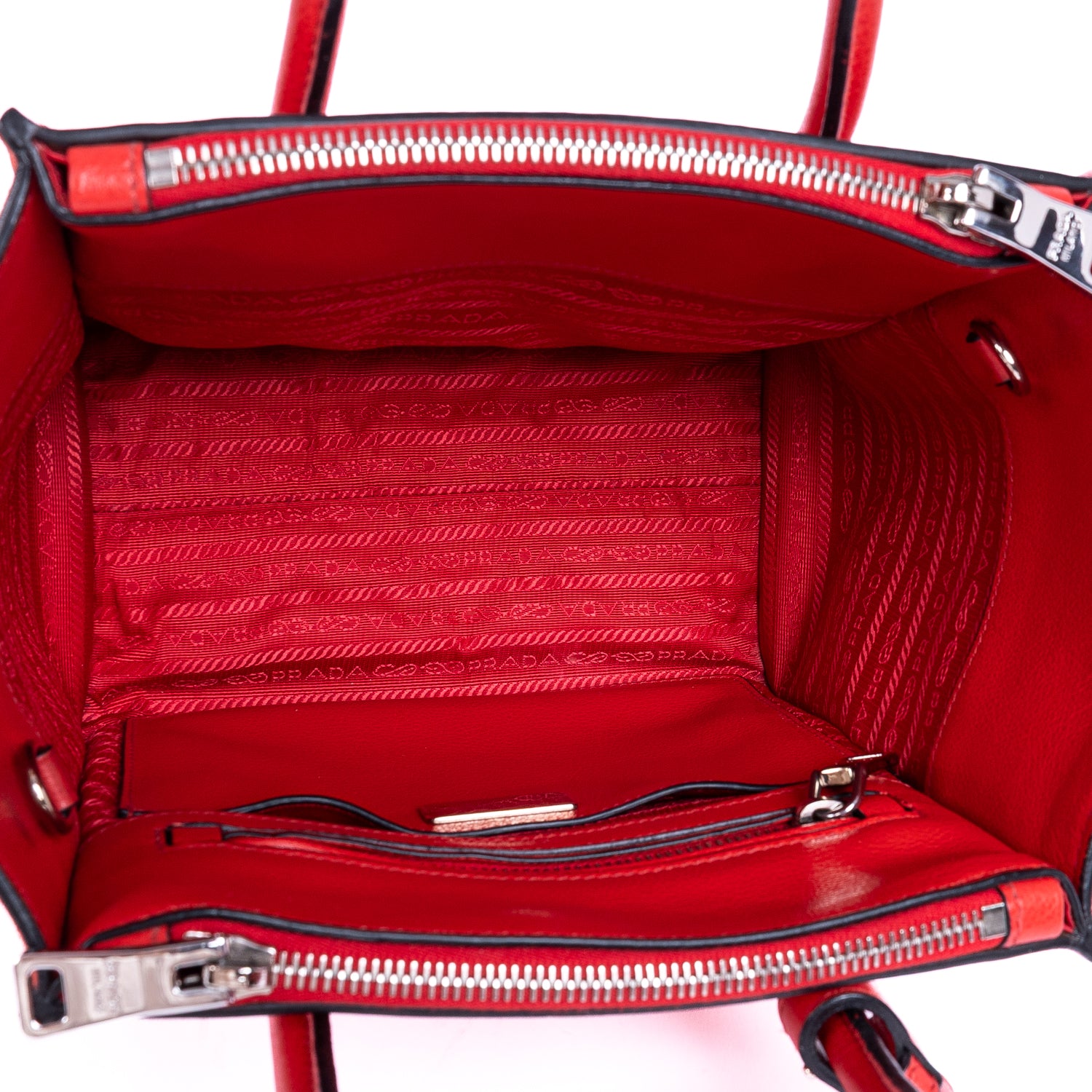Handbag Top Handle Tote Red Glazed Calfskin Leather
