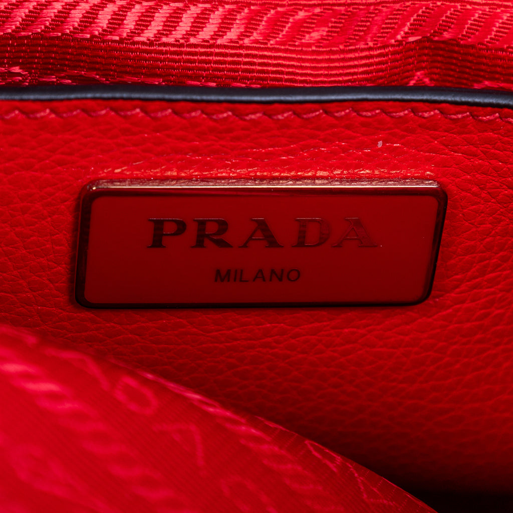 Handbag Top Handle Tote Red Glazed Calfskin Leather