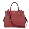 Shoulder Bag Crossbody Tote Burgundy Vitello Daino Leather