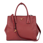 Shoulder Bag Crossbody Tote Burgundy Vitello Daino Leather