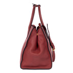 Shoulder Bag Crossbody Tote Burgundy Vitello Daino Leather