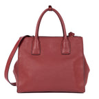 Shoulder Bag Crossbody Tote Burgundy Vitello Daino Leather