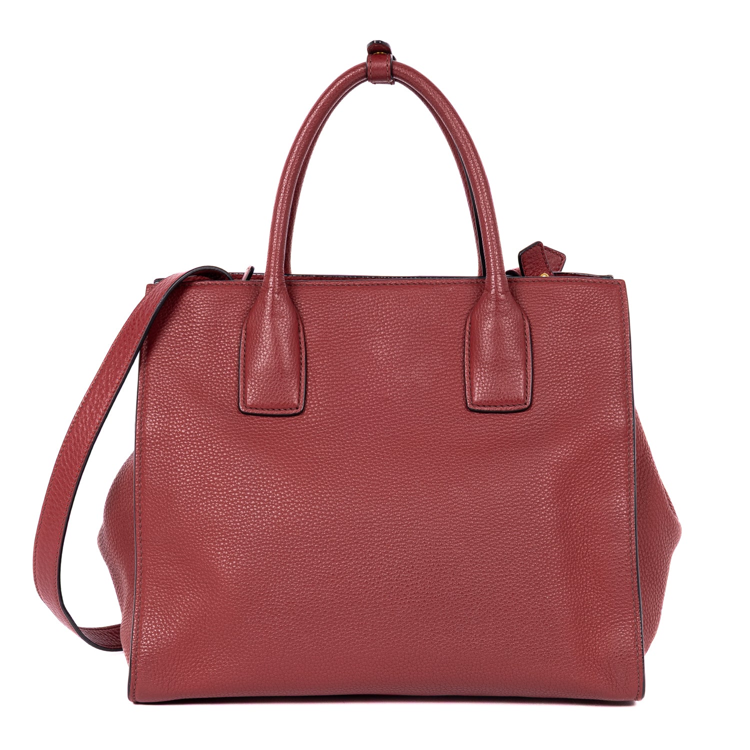 Shoulder Bag Crossbody Tote Burgundy Vitello Daino Leather