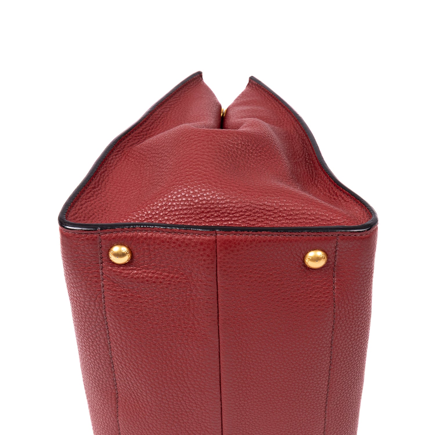 Shoulder Bag Crossbody Tote Burgundy Vitello Daino Leather