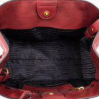 Shoulder Bag Crossbody Tote Burgundy Vitello Daino Leather