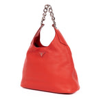 Shoulder Bag Maillon Chain Hobo Red Vitello Daino Leather