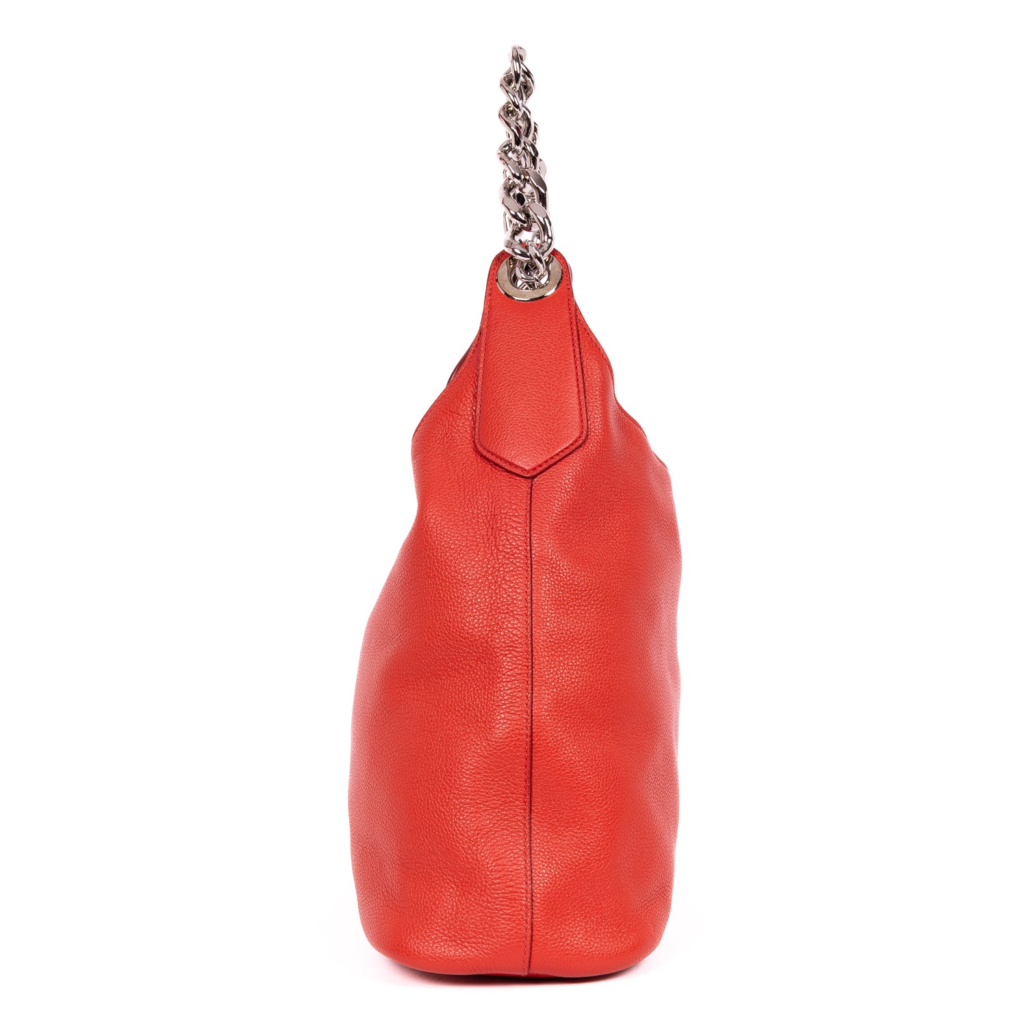 Shoulder Bag Maillon Chain Hobo Red Vitello Daino Leather