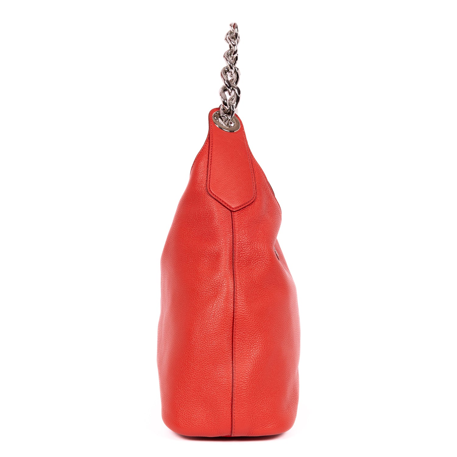 Shoulder Bag Maillon Chain Hobo Red Vitello Daino Leather