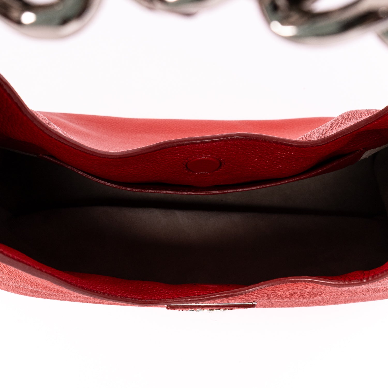 Shoulder Bag Maillon Chain Hobo Red Vitello Daino Leather