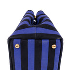 Handbag Stripes Canapa Tote Small Blue Logo Stampata Stripes Canvas