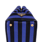 Handbag Stripes Canapa Tote Small Blue Logo Stampata Stripes Canvas