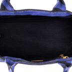 Handbag Stripes Canapa Tote Small Blue Logo Stampata Stripes Canvas