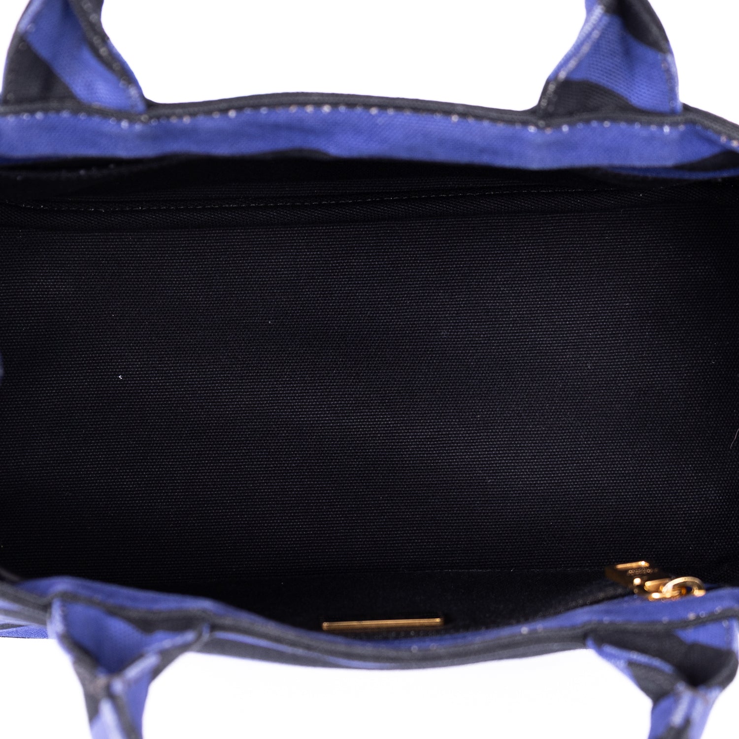 Handbag Stripes Canapa Tote Small Blue Logo Stampata Stripes Canvas