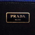 Handbag Stripes Canapa Tote Small Blue Logo Stampata Stripes Canvas