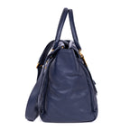 Handbag Crossbody Cabas Navy Blue Nappa Gaufre Leather