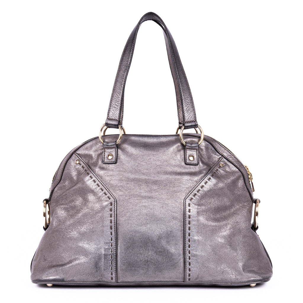 Shoulder Bag Muse Large Silver Calfskin Leather