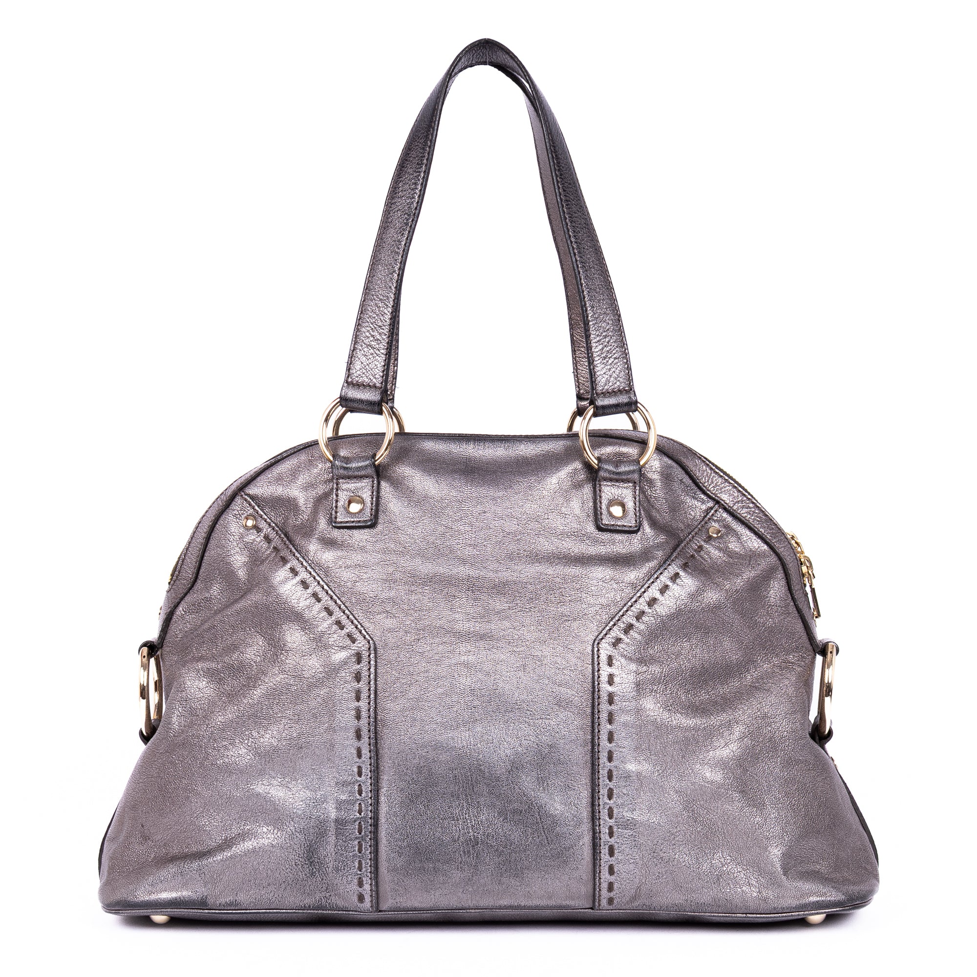 Shoulder Bag Muse Large Silver Calfskin Leather