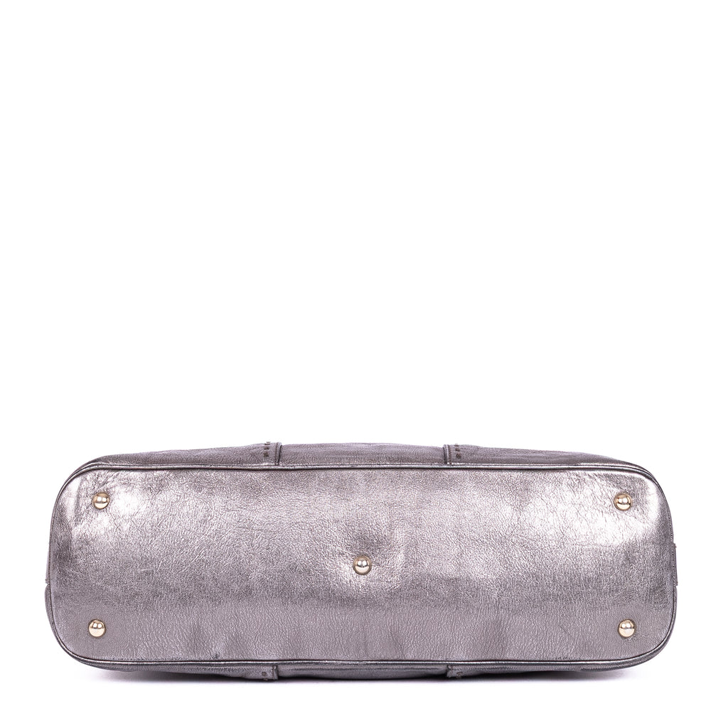 Shoulder Bag Muse Large Silver Calfskin Leather